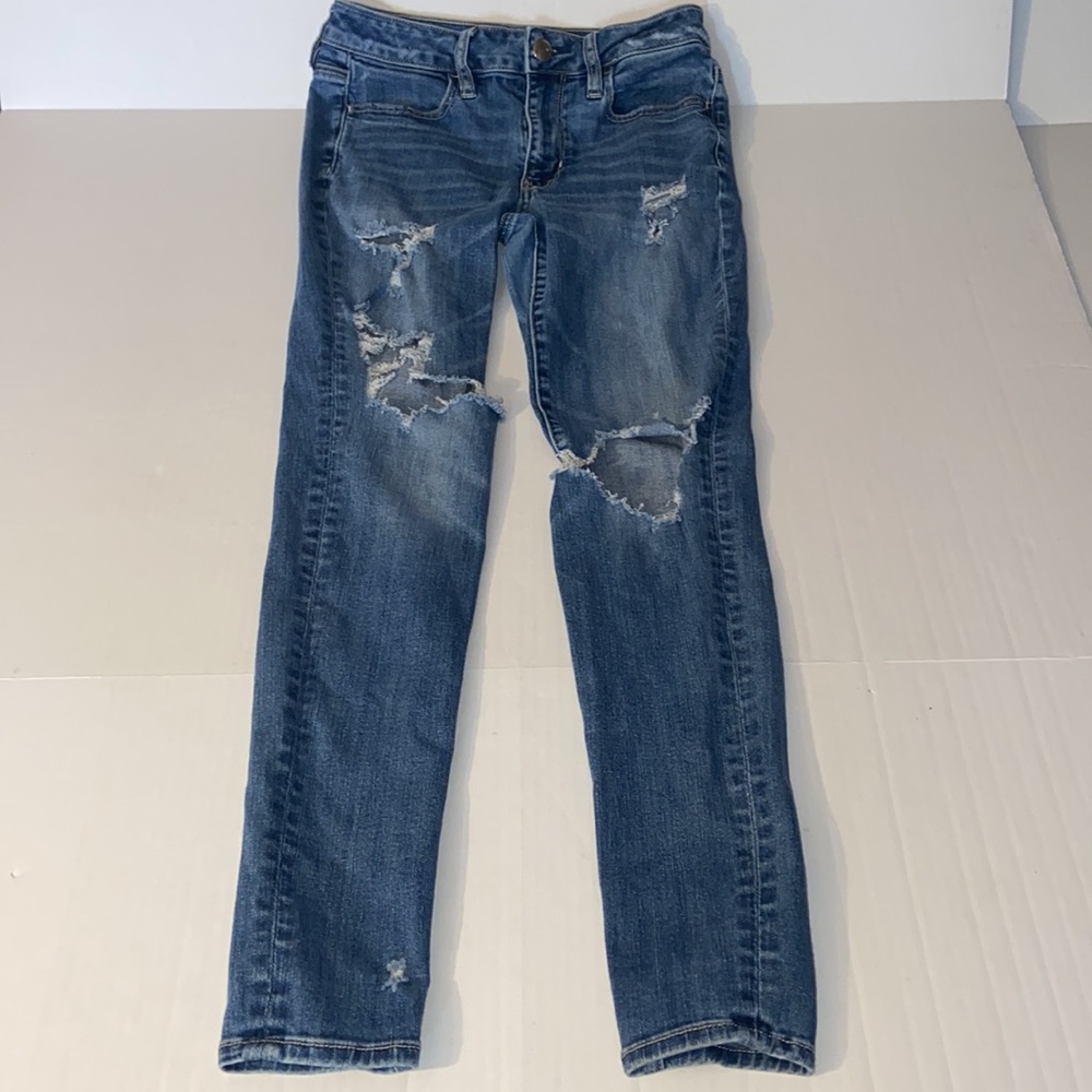 American Eagle Outfitters Size 4 Women’s Hi-Rise Distressed Blue Jeans Jeggings